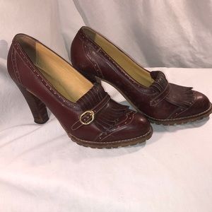 Vintage Burgundy Leather Heels